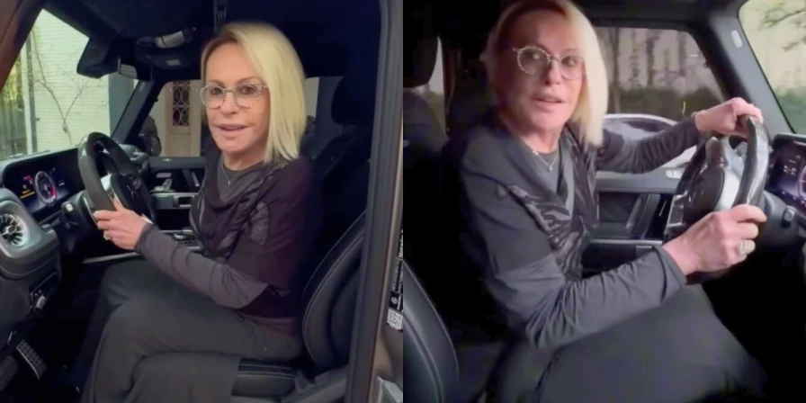 Ana Maria Braga em seu carro caríssimo em postagem em sua rede social