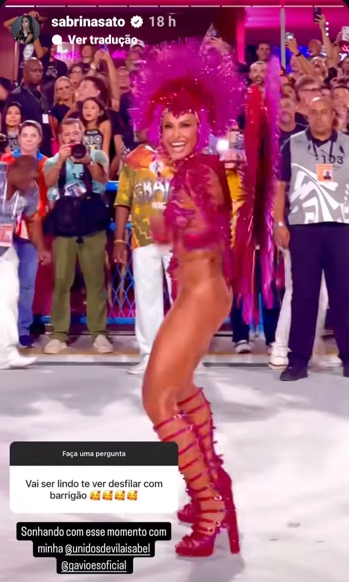 Sabrina Sato responde seguidora sobre desfilar grávida. (Foto: Reprodução/redes sociais)