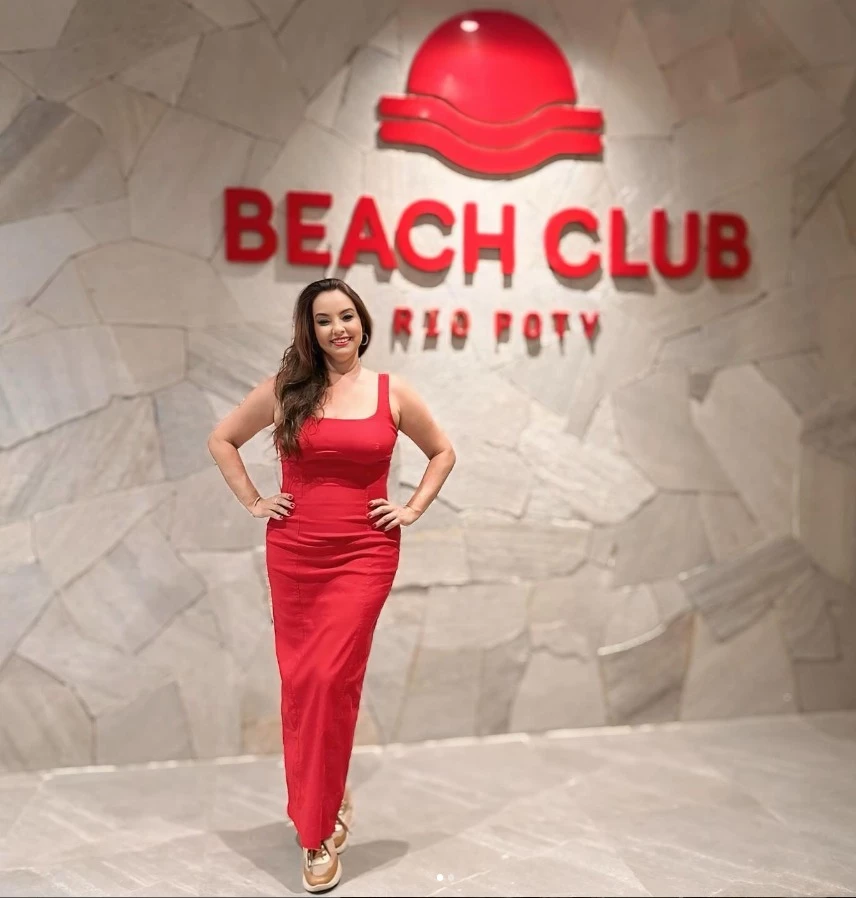 A empresária Patrícia Lima na inauguração do Beach Club Rio Poty, no empreendimento hoteleiro da Ponta d'Areia
