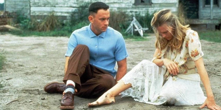 Cena de "Forrest Gump", com Tom Hanks e Robin Wright.