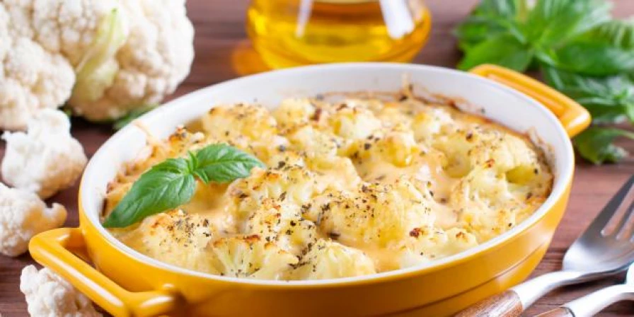 Couve-flor gratinada.