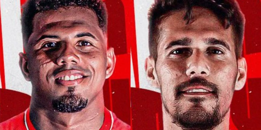 O lateral-esquerdo João Victor e o volante Henrique Silva.