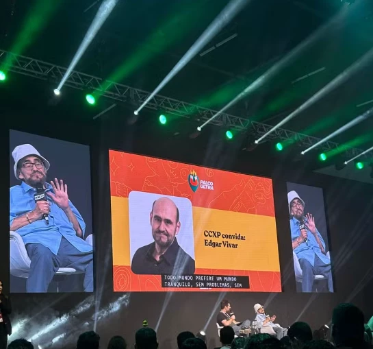 Edgar Vivar durante o CCXP 2024. (Foto: Reprodução/ Luiz Filipe Paz/gshow)