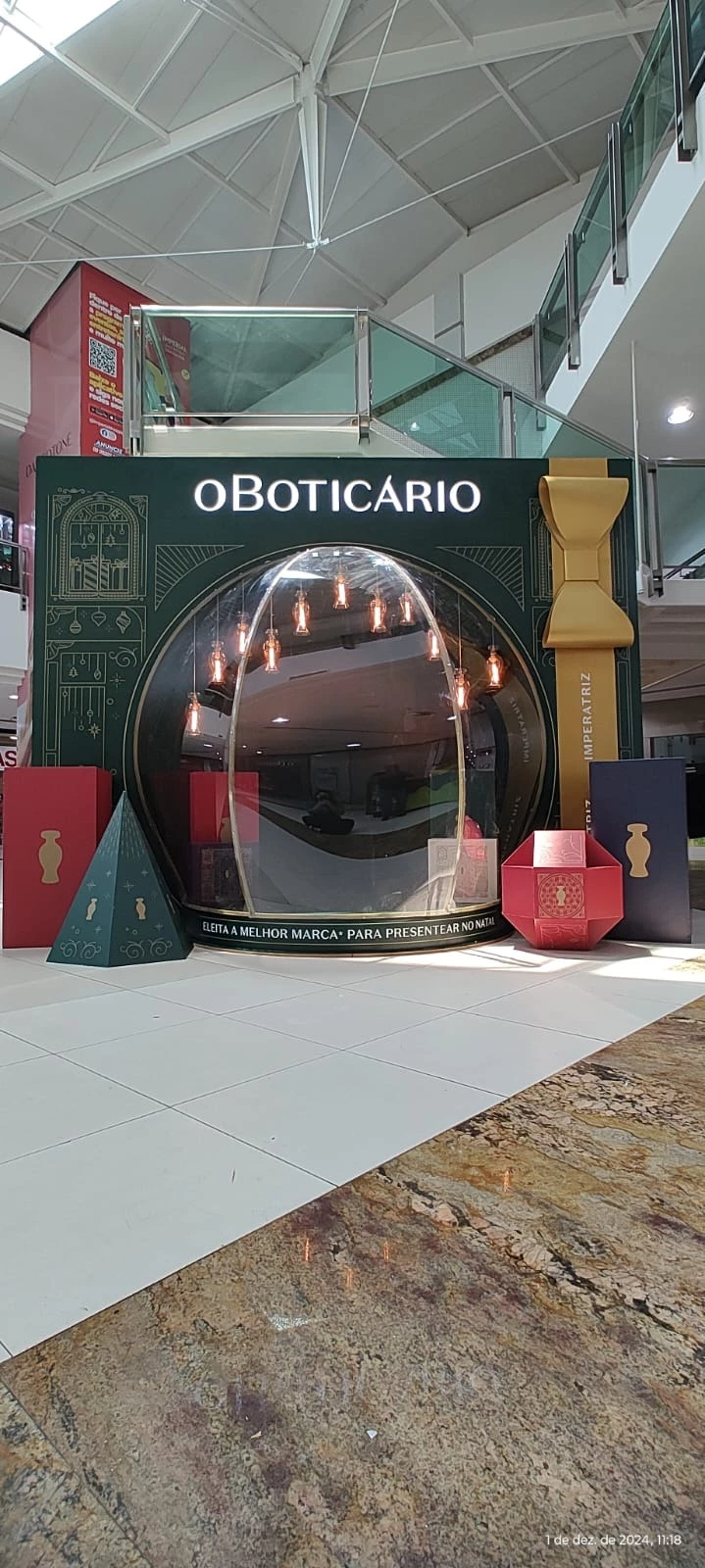 Cenário instagramável do Boticário no Imperial Shopping, em Imperatriz