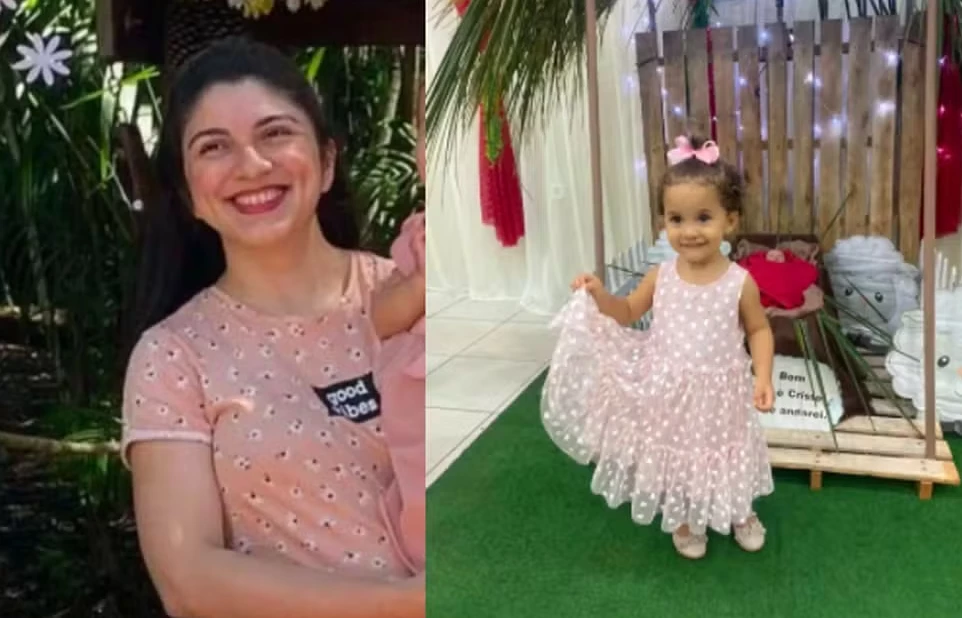 Cássia de Sousa Tavares, de 34 anos, e a filha Cecília Tavares Rodrigues. (Foto: Reprodução/Redes sociais)