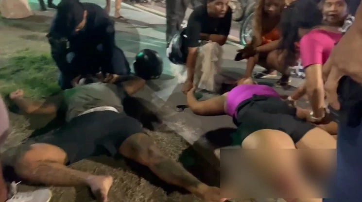 Vítimas foram socorridas logo após o acidente. (Foto: Reprodução / TV Mirante)