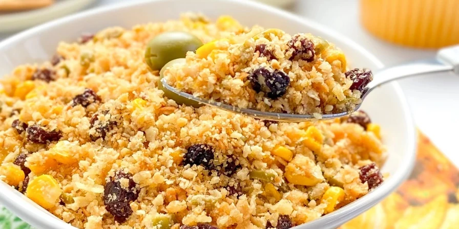 Farofinha com feijão, carnes e vegetais, é tudo de bom!