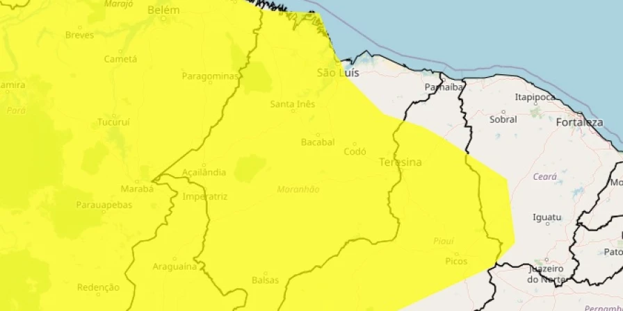 Inmet emitiu alerta de chuvas para o Maranhão.
