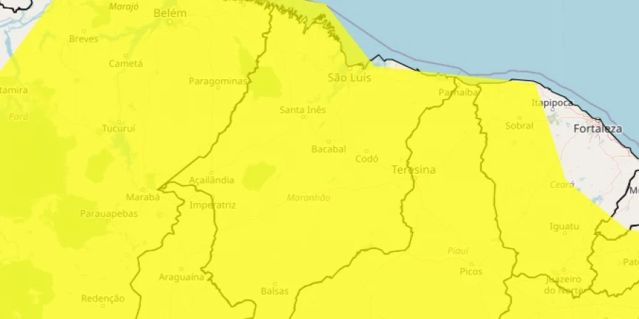 Inmet emitiu alerta de chuvas para o Maranhão.