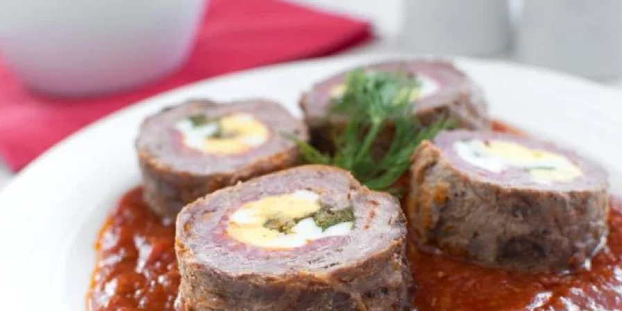 Rocambole de carne.