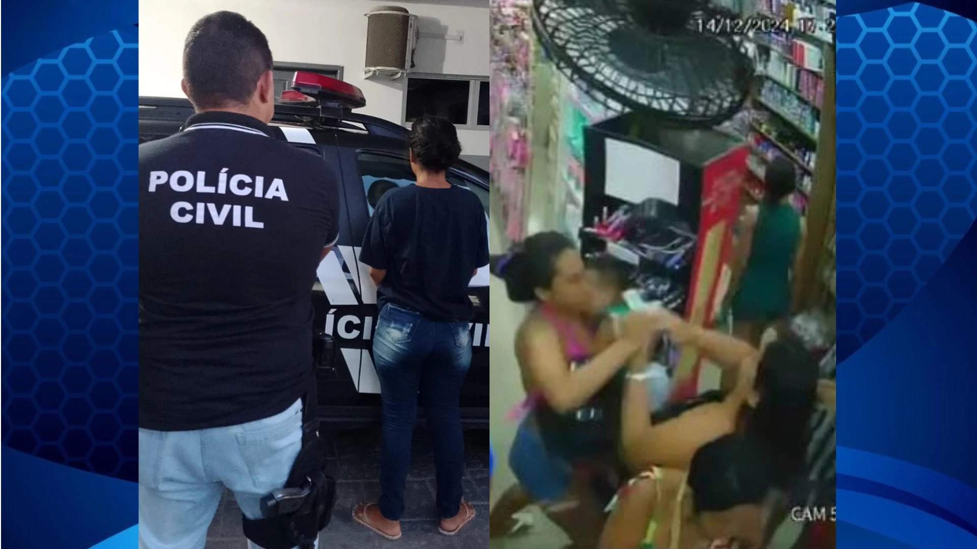 A ação criminosa foi flagrada pelas câmeras de segurança do estabelecimento. (Foto: divulgação / Polícia Civil)