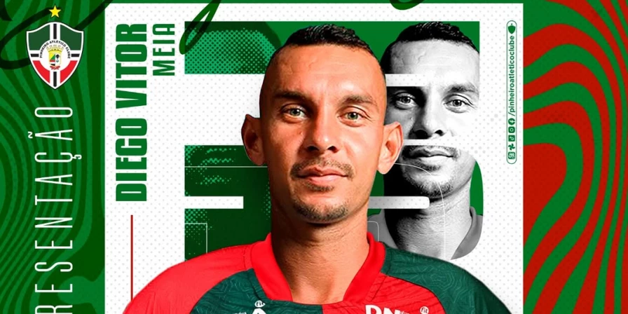 O atacante Diego Vitor está de volta ao Pinheiro para o Campeonato Maranhense.