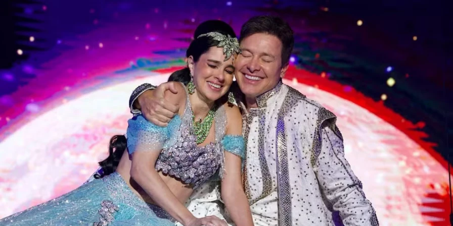 Rodrigo Faro em número com a esposa