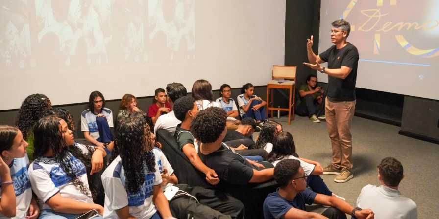 Os estudantes do Liceu Maranhense participaram da primeira edição do Cine Diálogo.