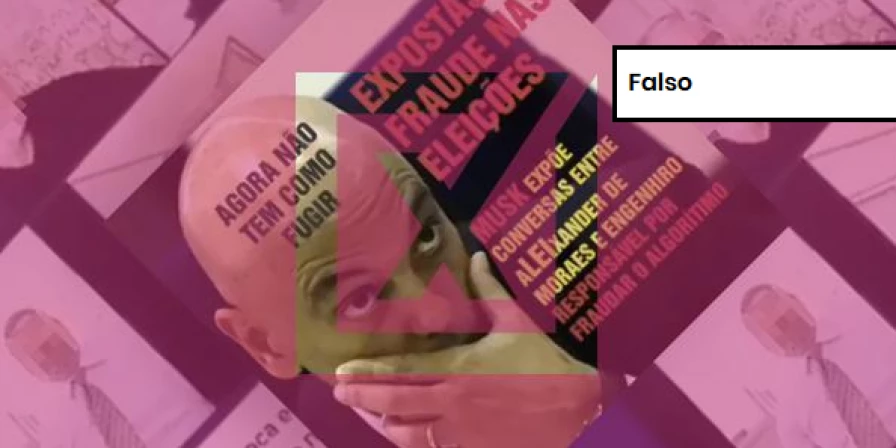 Post que mostra trecho de uma live em que advogados falam sobre uma suposta troca de mensagens entre o ministro do STF Alexandre de Moraes e um engenheiro da empresa Oracle.