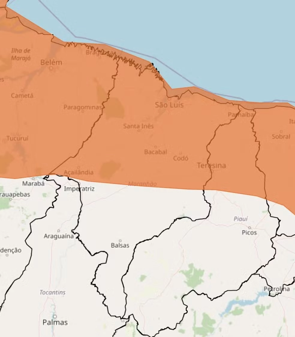 Meteorologia emite alerta laranja de chuvas intensas no Maranhão — Foto: Reprodução/Inmet