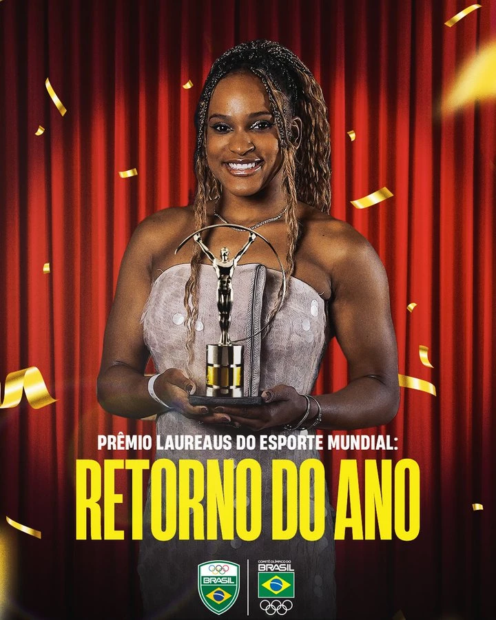 Rebeca Andrade ganha reconhecimento mundial pela perseverança e grandes resultados (Crédito: Divulgação Time Brasil)