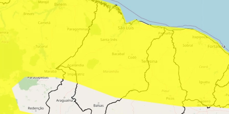 Inmet emitiu alerta de chuvas para o Maranhão.