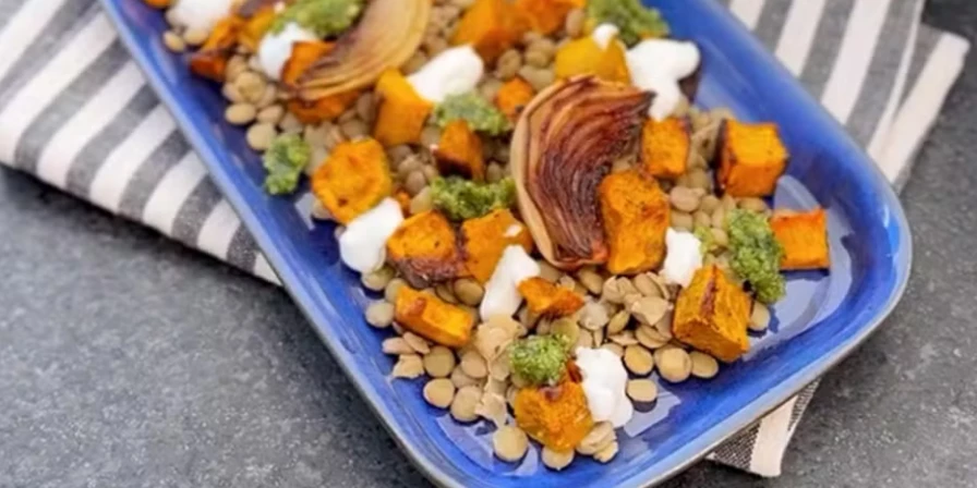 Salada de lentilhas e abóbora do Gui Poulain