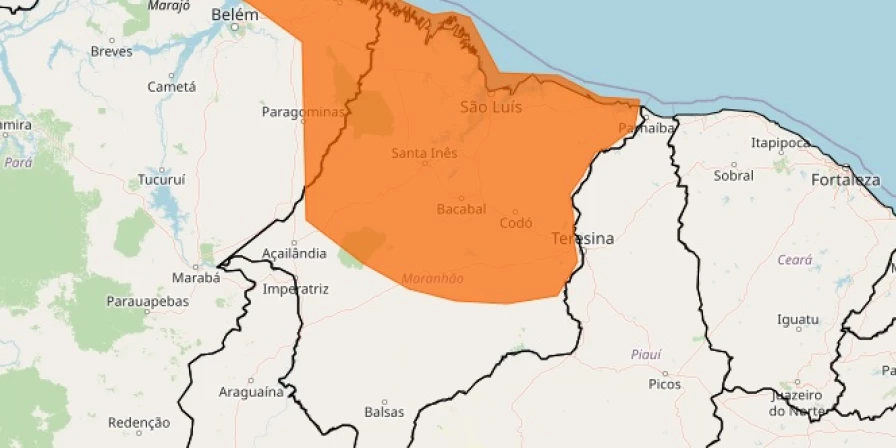 Inmet emitiu alerta de chuvas para o Maranhão.