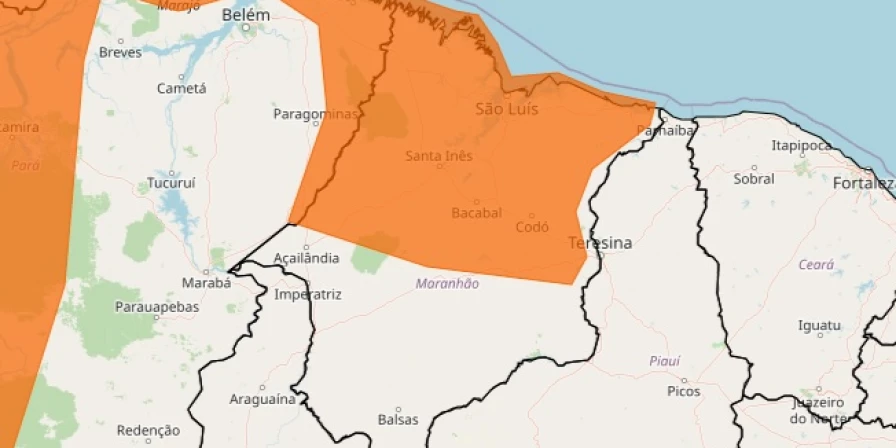 Inmet emitiu alerta de chuvas para o Maranhão.