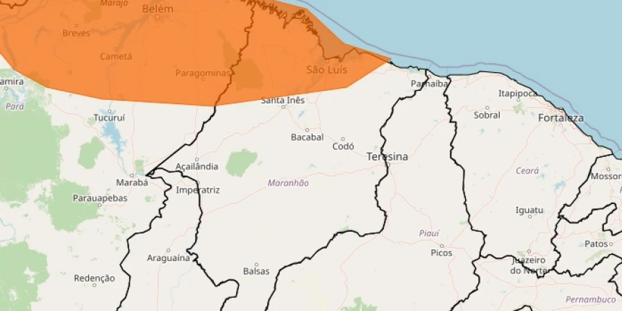 Inmet emitiu alerta de chuvas para o Maranhão.