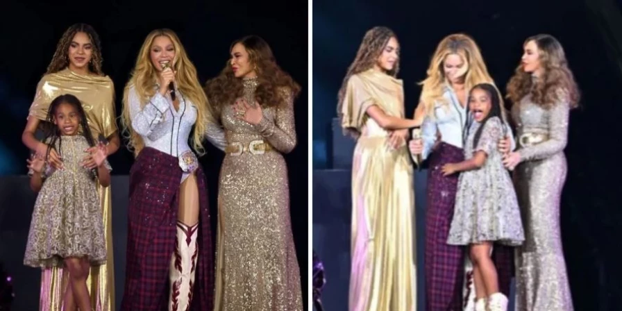 Beyonce recebe sua mãe no palco da turnê “Cowboy Carter Tour”.