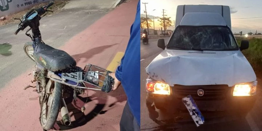Acidente envolvendo moto e carro na BR-010.