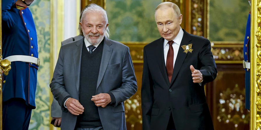 O presidente Luiz Inácio Lula da Silva e o presidente da Rússia, Vladimir Putin.