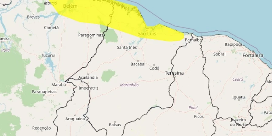 Inmet emitiu alerta de chuvas para o Maranhão.