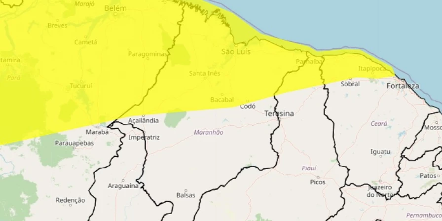 Inmet emitiu alerta de chuvas para o Maranhão.