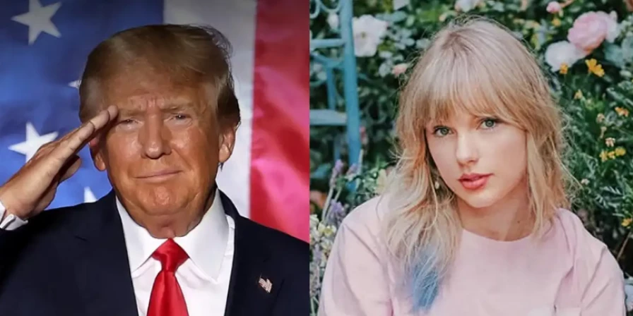 Trump insiste em atacar verbalmente a cantora Taylor Swift.