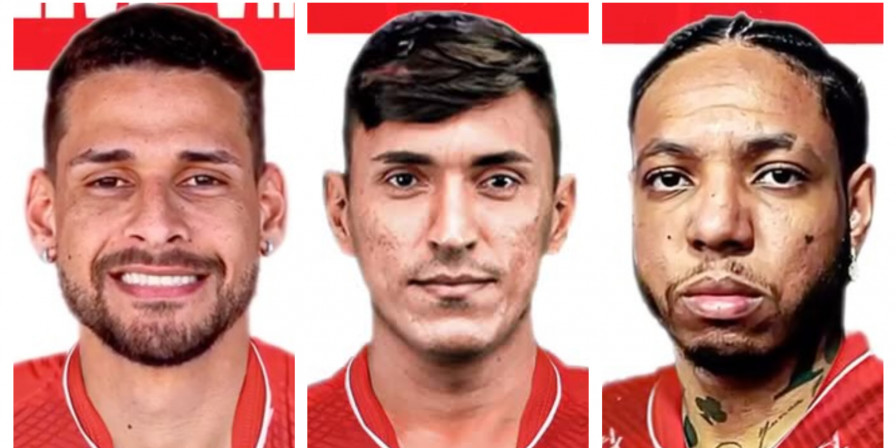 Tarcísio, Índio Potiguar e Luan Santos, atacantes do Imperatriz. (Arte / Sociedade Imperatriz de Desportos)