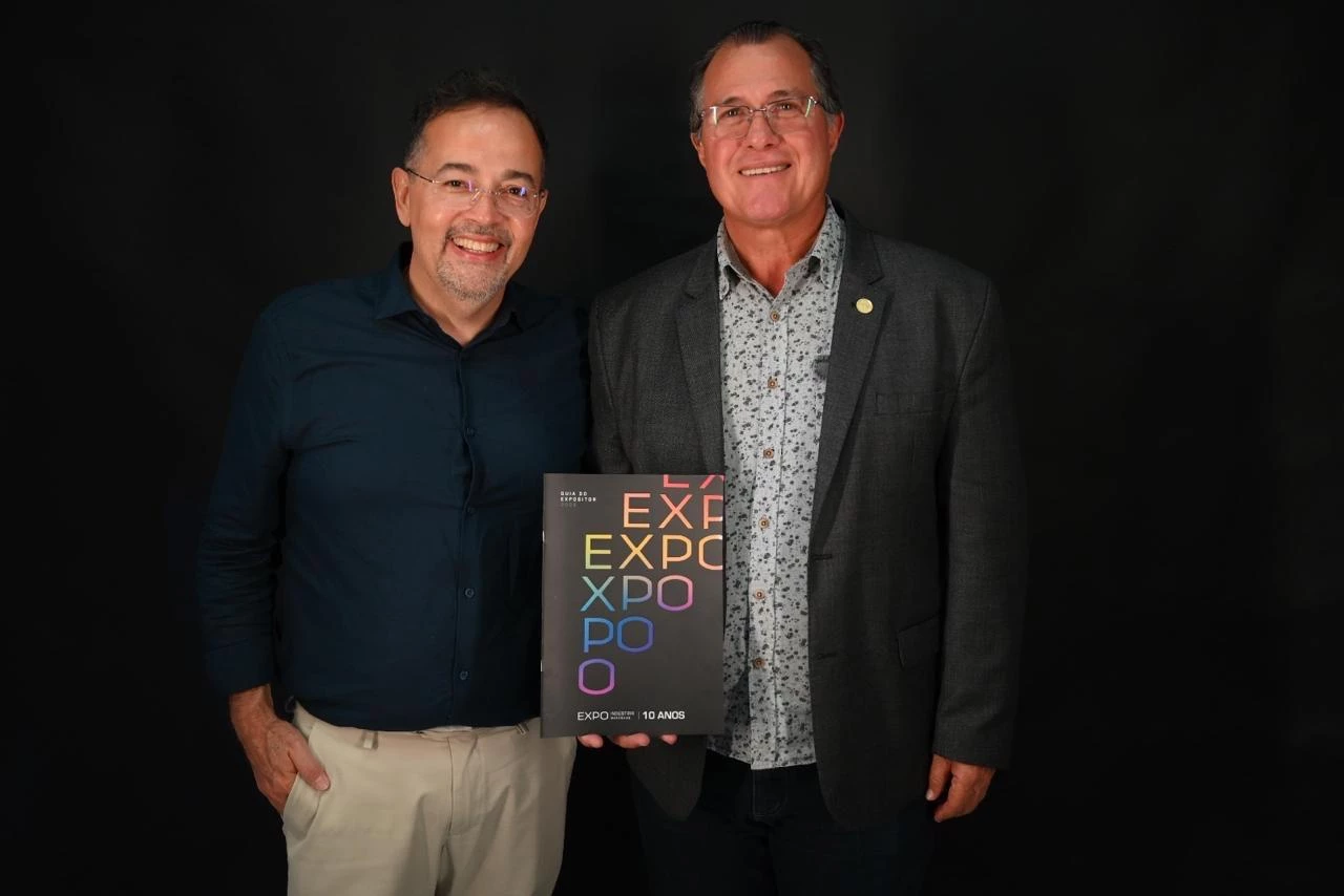 Gilberto Matos coordenador da Expo Indústria com o 1º Secretário da Fiema, Pedro Robson Holanda no lançamento da Expo Indústria Maranhão 2025