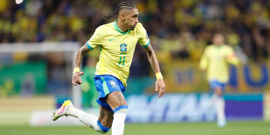 Raphinha, atacante da Seleção Brasileira.