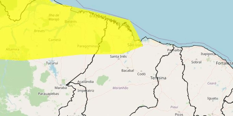 Alerta de chuvas é emitido para áreas do Maranhão.