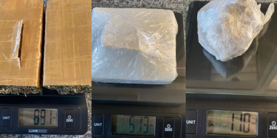 Material apreendido com casal suspeito de tráfico de drogas em Balsas.