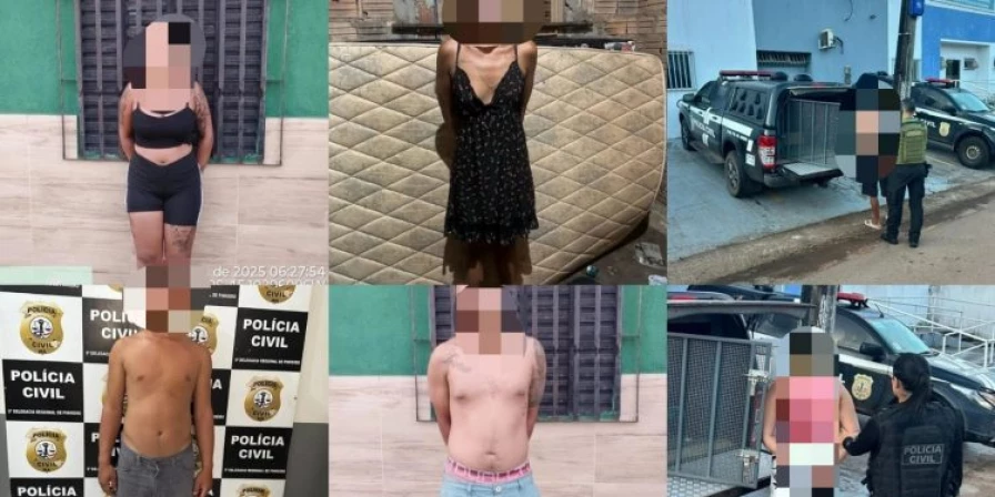 Os presos foram apresentados em unidades da Polícia Civil para serem submetidos aos procedimentos de praxe.