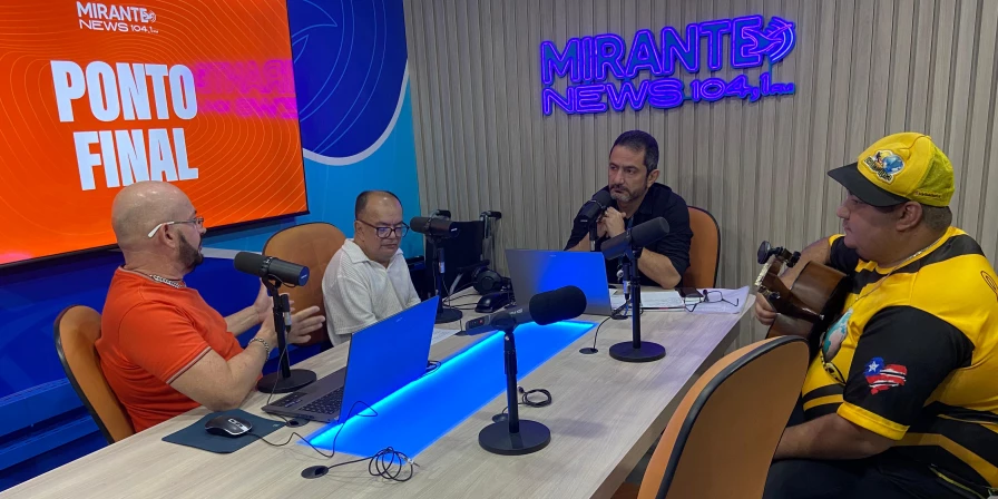 Representantes do Boi Brilho da Ilha, convidados da edição desta terça-feira (17) do programa Ponto Final