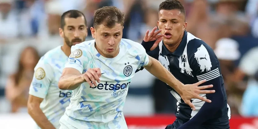 Lance da partida entre Monterrey e Inter de Milão, pela Copa do Mundo de Clubes.