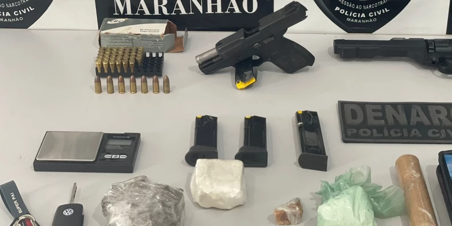 Material apreendido durante prisão de suspeito em Timon.