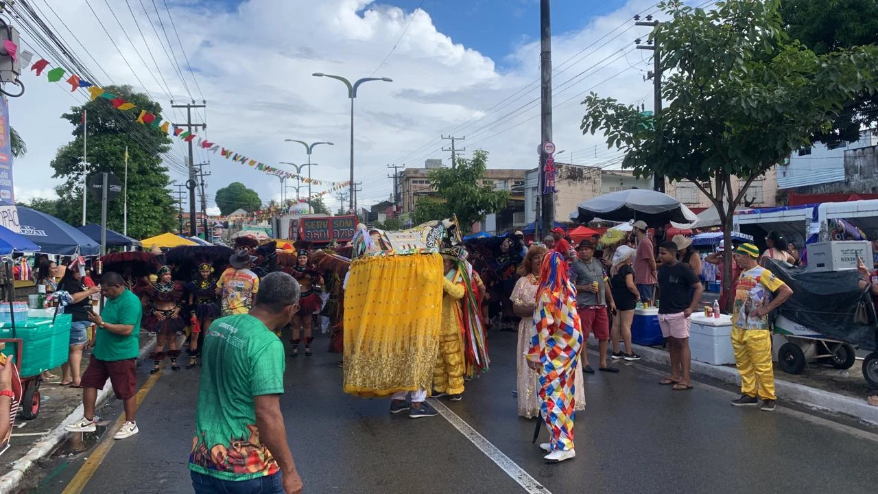 Batalhões de Bumba Meu Boi comandam festa na avenida São Luís. (Foto: Nice Ribeiro/TV Mirante)
