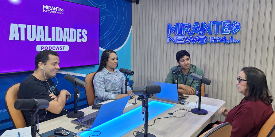 Maria Clara Costa Batista e Maria do Carmo Lacerda Barbosa em entrevista ao Atualidades, com Thiago Bastos e Marcelo Rodrigues. (Mirante News FM)