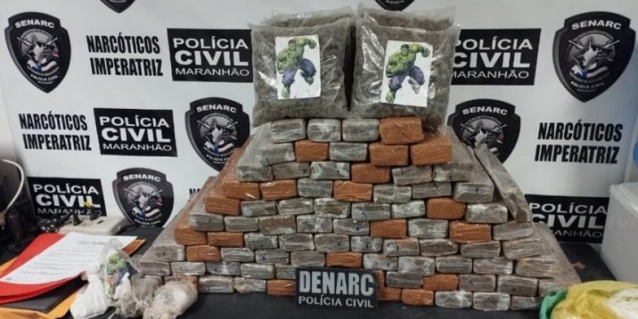 Polícia Civil apreendeu mais de 70 kg de entorpecentes em Imperatriz. (Divulgação / Polícia Civil do Maranhão)