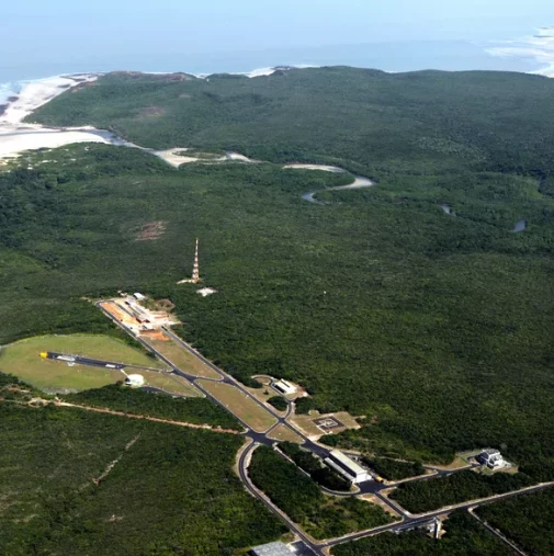 Vista área do Aeroporto de Alcântara, localizado na área do Centro de Lançamento de Alcântara (CLA) . Foto: Divulgação/Agência Espacial Brasileira
