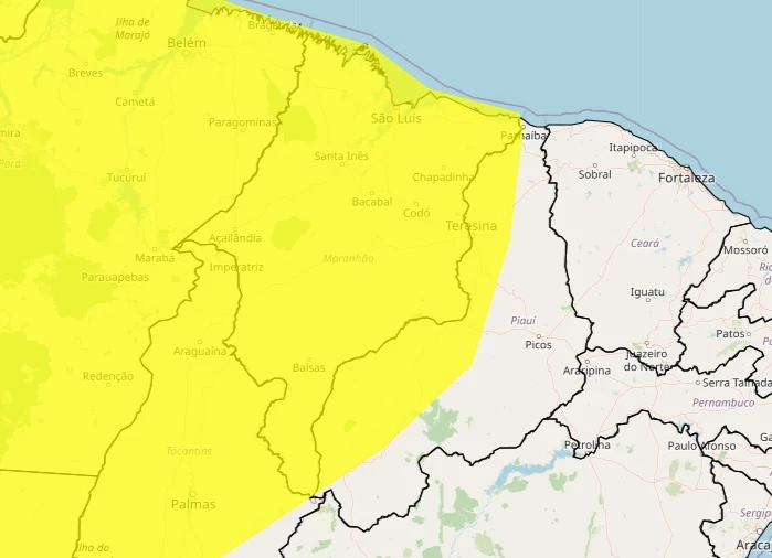 Inmet emitiu alerta de chuvas para o Maranhão.