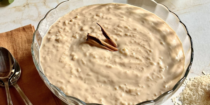 Arroz-doce com uva-passa