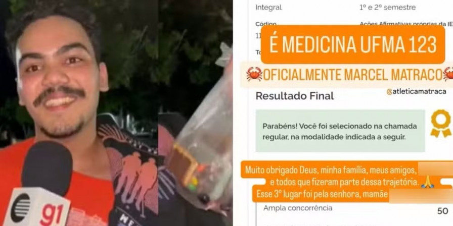Aluno que levou lanches para Enem conquista 3º lugar em medicina