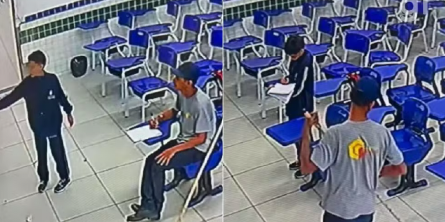 Colaborador ajuda aluno em São Luís