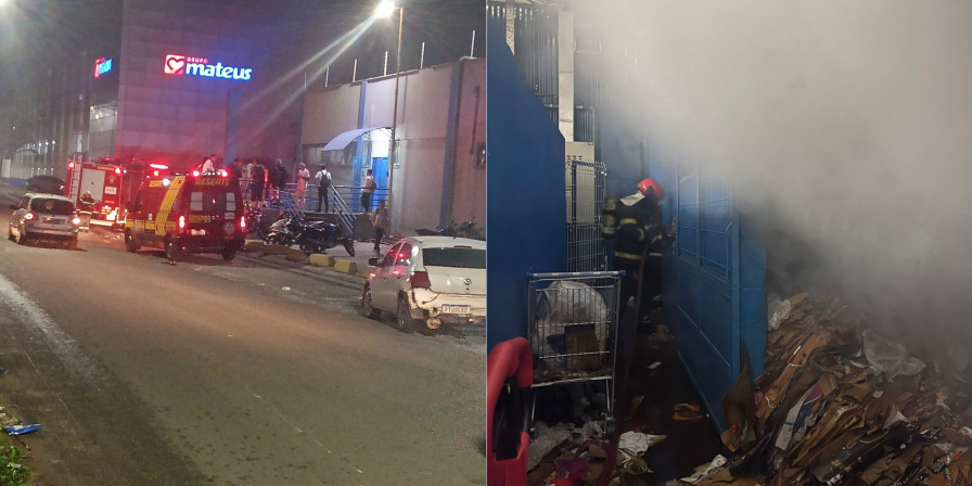 Incêndio atinge depósito do supermercado Mateus na Cohama e mobiliza Bombeiros em São Luís